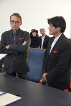 Devant madame l'adjointe au maire
